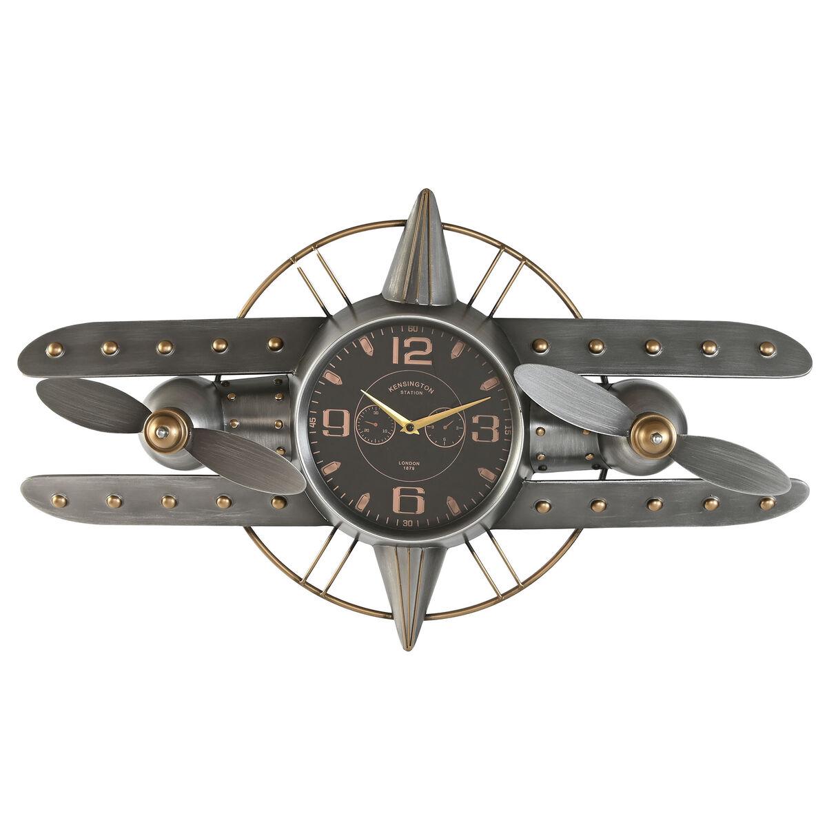 Vægur - gylden/sølv vintage fly, metal 77,5 × 15 × 46 cm