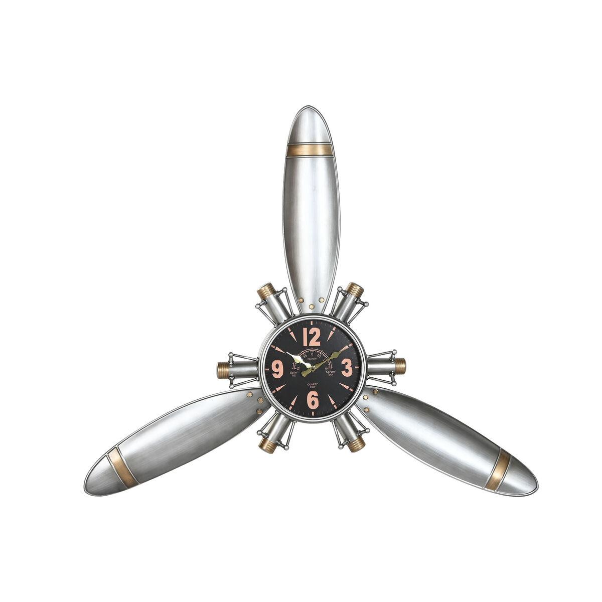 Vægur - gylden/sølv metal, vintage skruelinje, 121 × 106 cm