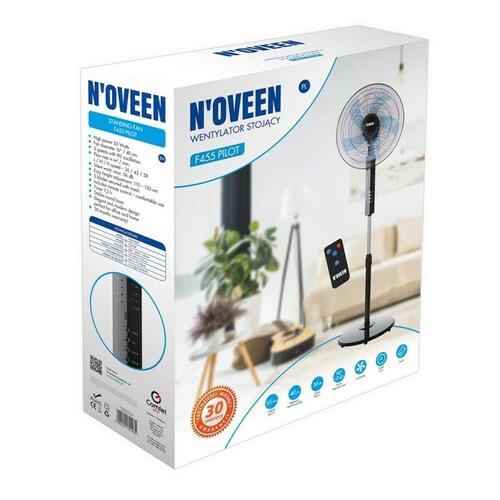 Fritstående ventilator N'oveen F455 Sort 55 W