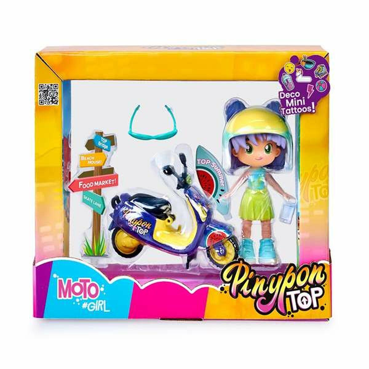Pinypon Playset - figur med scooter og tilbehør