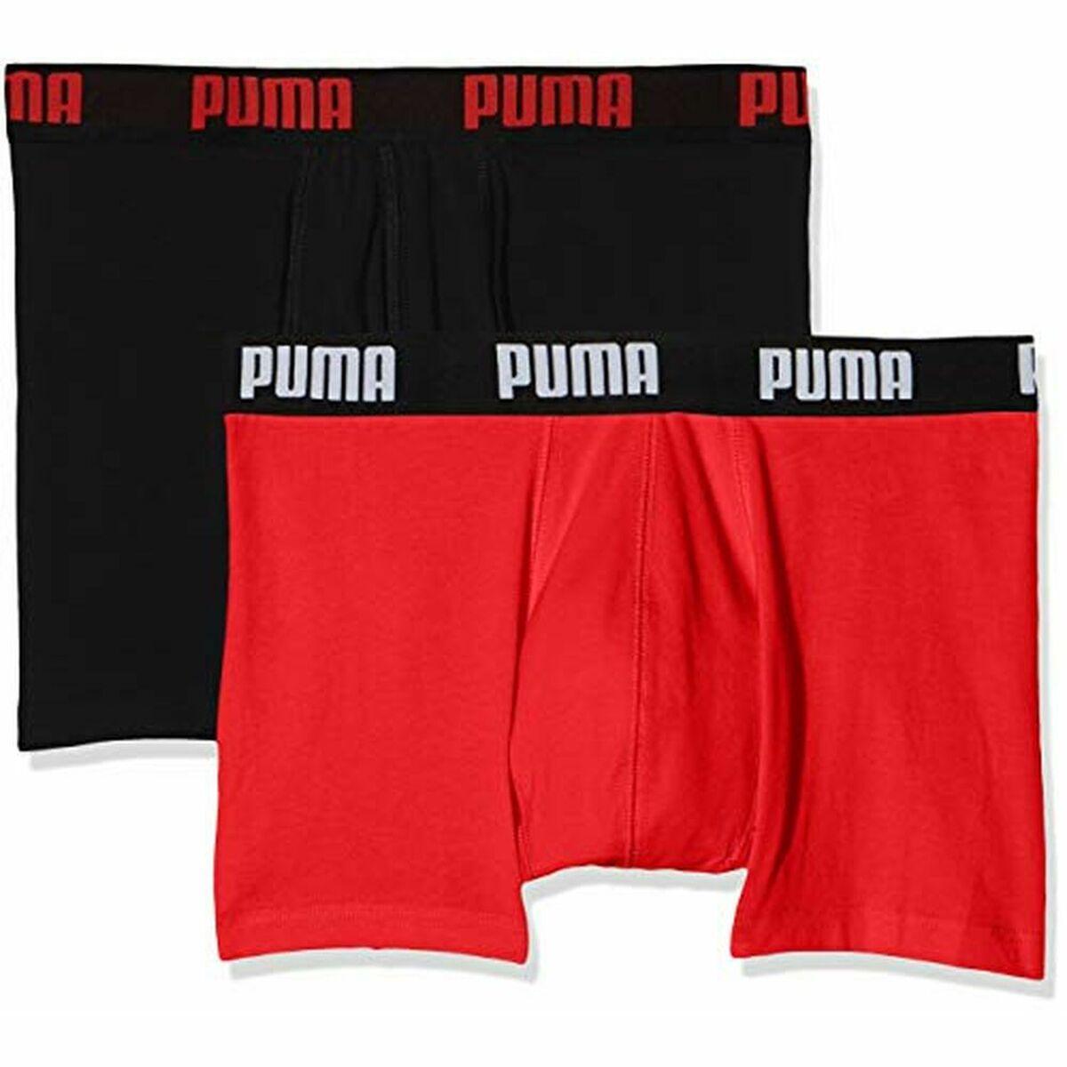 Puma boxershorts til mænd 2-pak - rød/sort, str. M