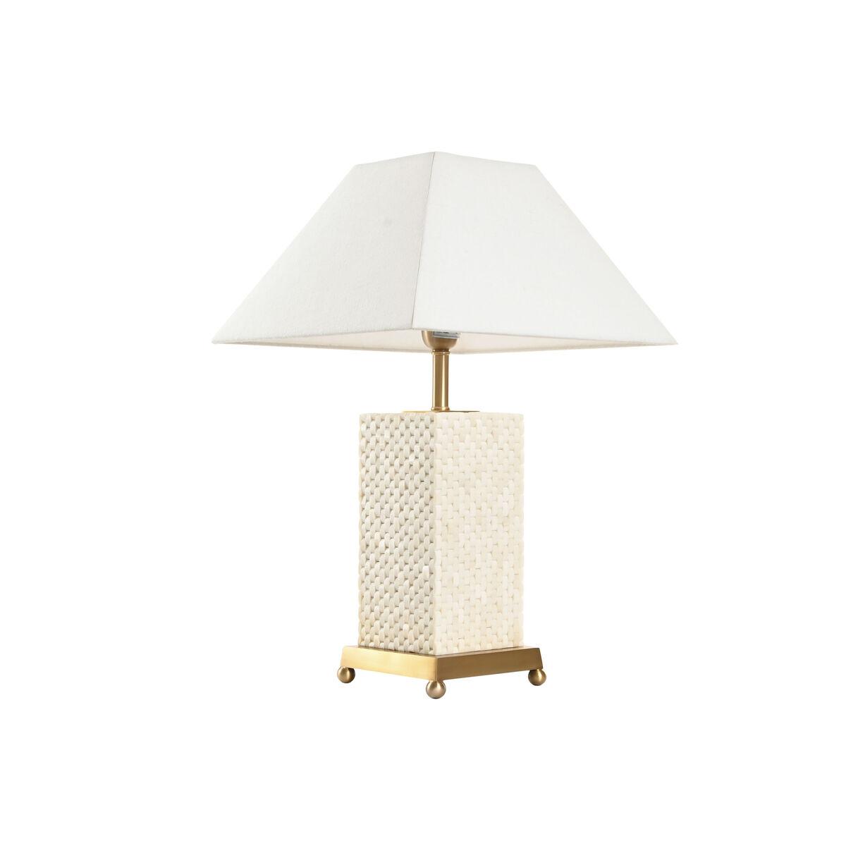 Bordlampe Home ESPRIT Hvid Beige Gylden 50 W 220 V