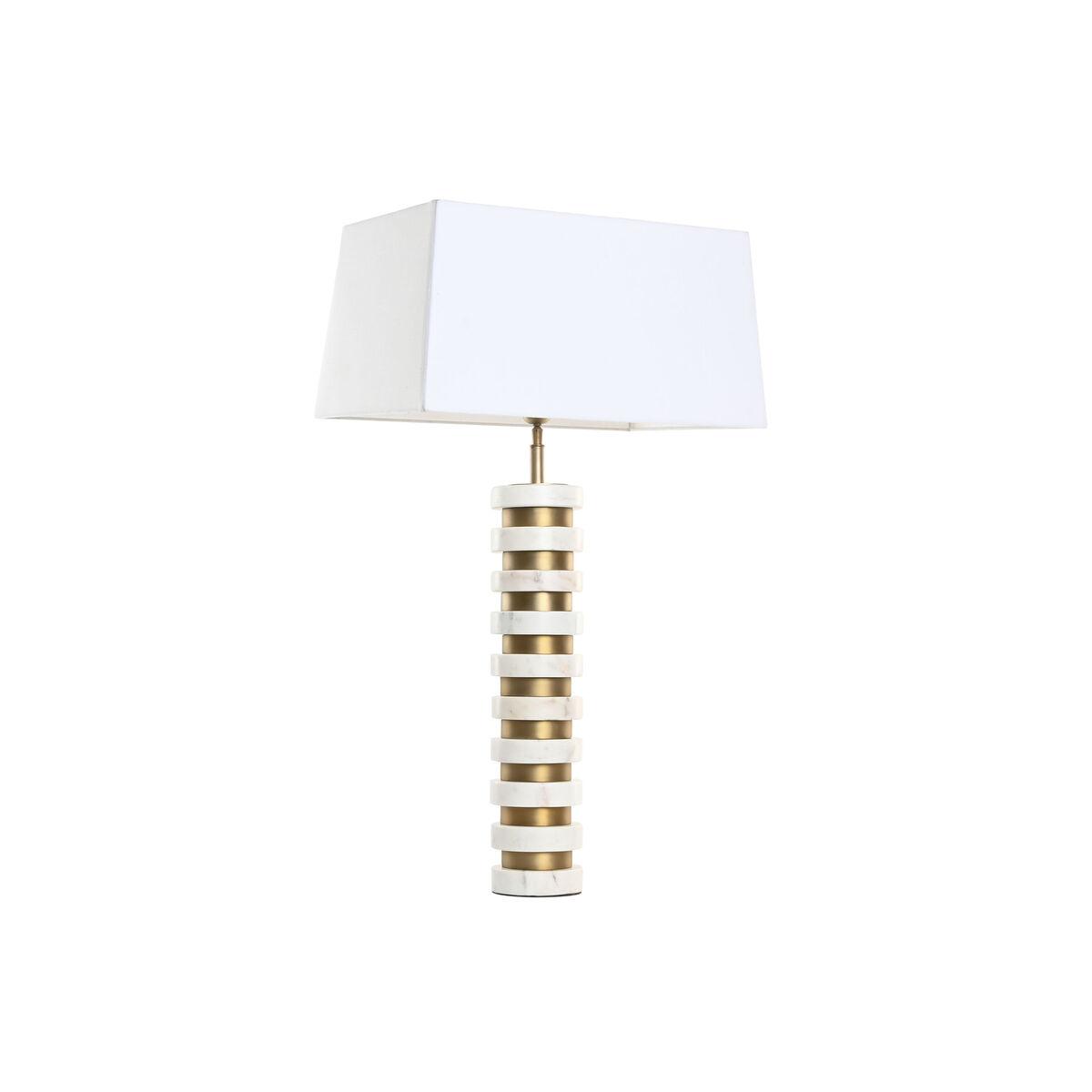 Bordlampe Home ESPRIT Hvid Beige Gylden 50 W 220 V