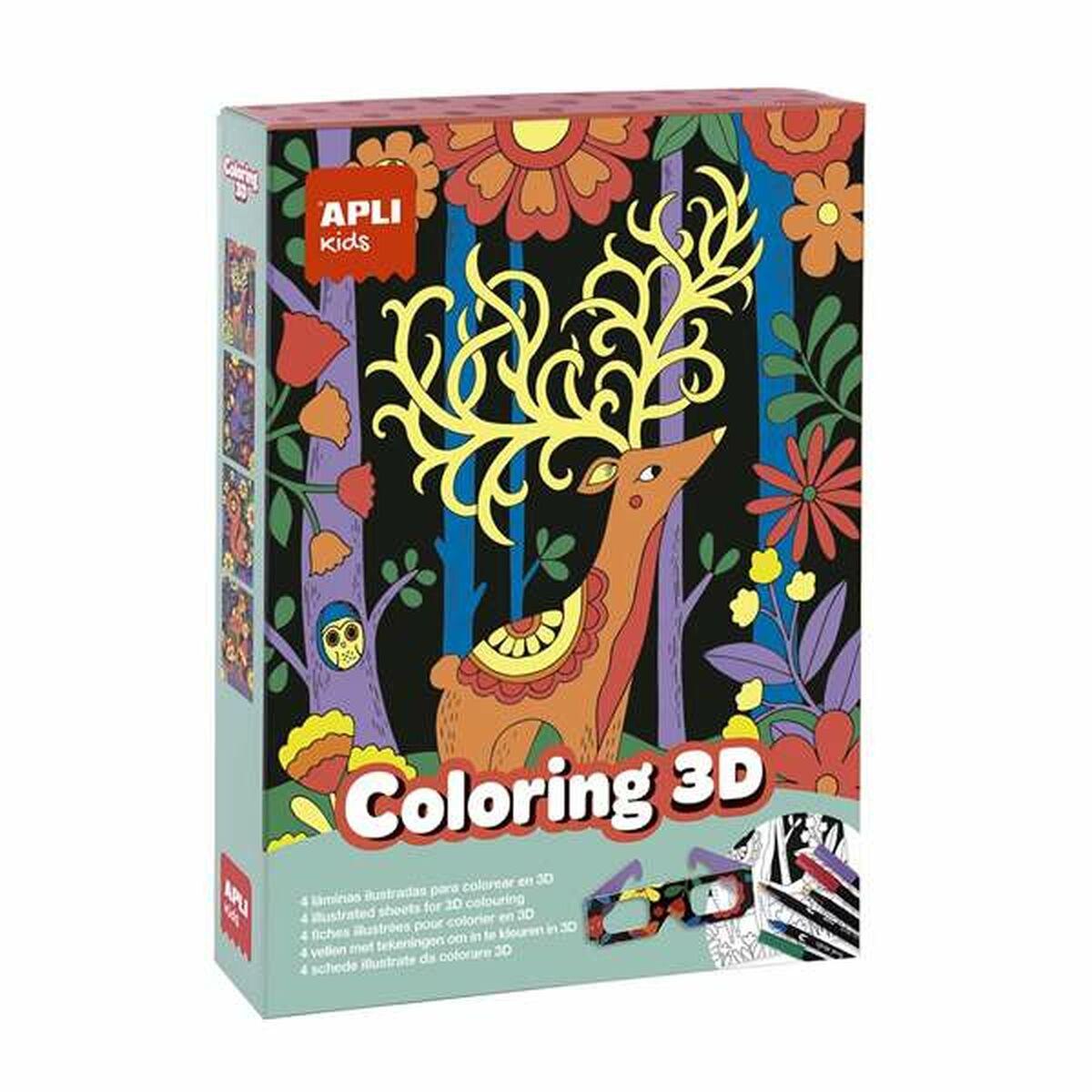 Apli Tegningssæt - Coloring 3D kreativt sæt