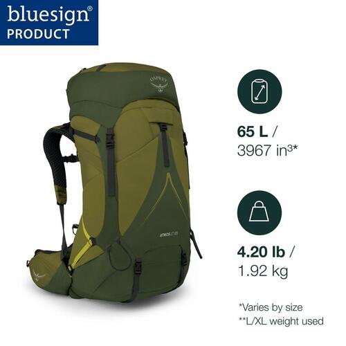Vandrerygsæk Osprey Atmos AG LT 65 Khaki 65 L Nylon (Nylon)