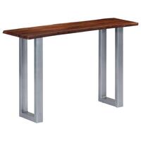 Konsolbord 115 x 35 x 76 cm massivt akacietræ og jern