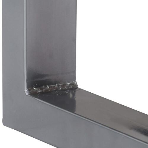 Konsolbord 115 x 35 x 76 cm massivt akacietræ og jern