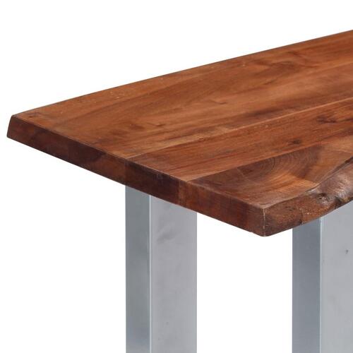Konsolbord 115 x 35 x 76 cm massivt akacietræ og jern