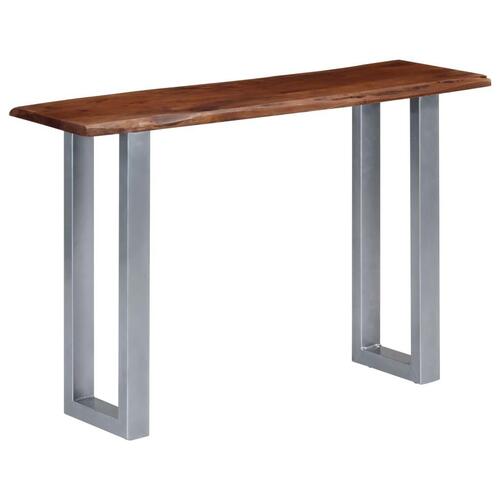 Konsolbord 115 x 35 x 76 cm massivt akacietræ og jern