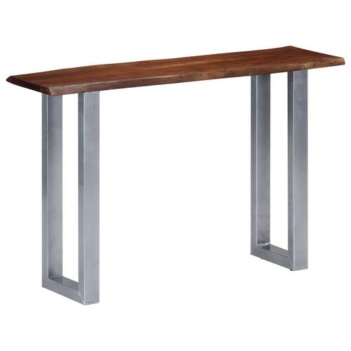 Konsolbord 115 x 35 x 76 cm massivt akacietræ og jern