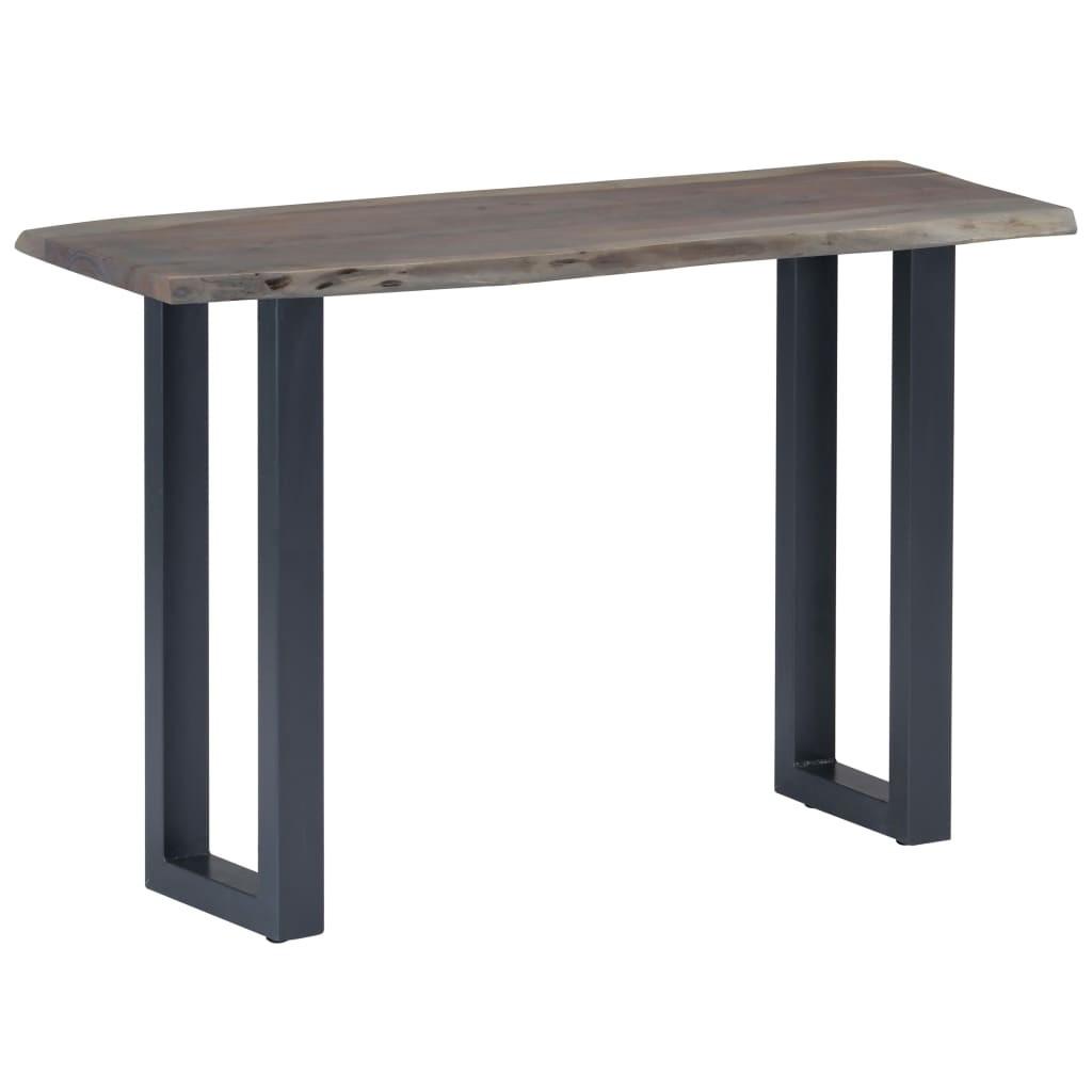 Konsolbord 115 x 35 x 76 cm massivt akacietræ og jern grå