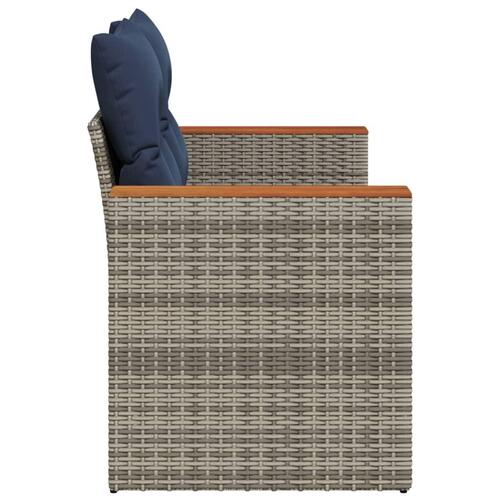 2-personers havesofa med hynder polyrattan grå