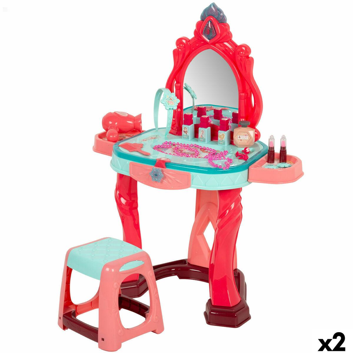 Beauty sminkebord med spejl - lys og lyd, 57 × 75 × 34 cm (2 enheder)