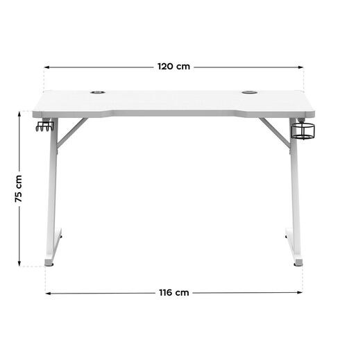 Skrivebord Gaming Huzaro HZ-Hero 2.5 White RGB Hvid 120 x 75 x 60 cm
