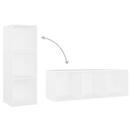 Tv-skabe 3 stk. 107x35x37 cm konstrueret træ hvid