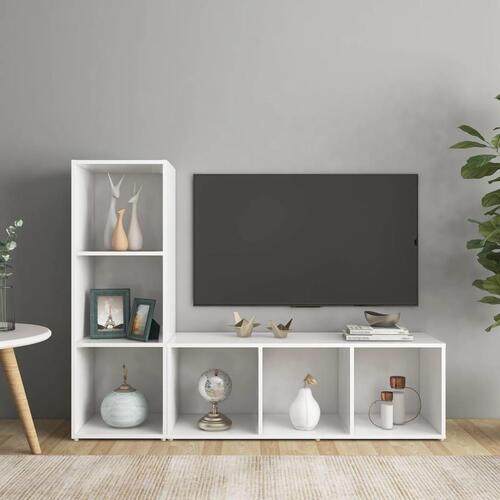 Tv-skabe 2 stk. 107x35x37 cm konstrueret træ hvid