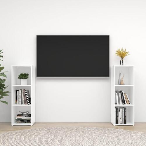 Tv-skabe 2 stk. 107x35x37 cm konstrueret træ hvid