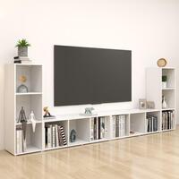 Tv-skabe 4 stk. 107x35x37 cm konstrueret træ hvid