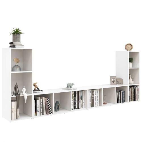 Tv-skabe 4 stk. 107x35x37 cm konstrueret træ hvid