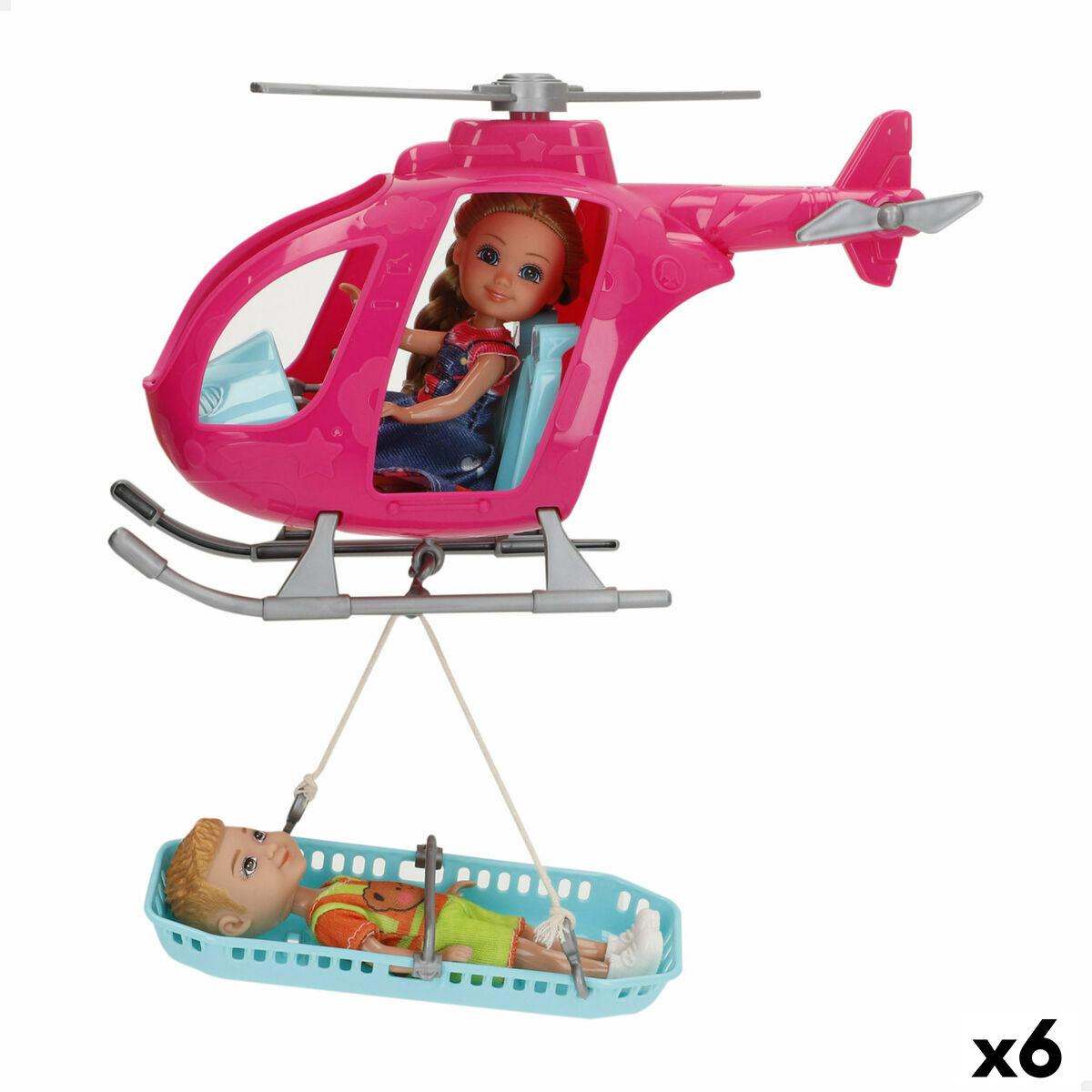 Rednings-helikopter playset - 24 × 15 × 9 cm (6 enheder)
