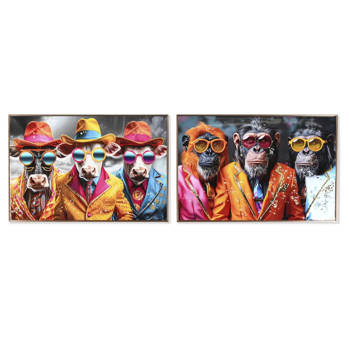 Lærredsmaleri - moderne vægdekoration, 90 × 4 × 60 cm