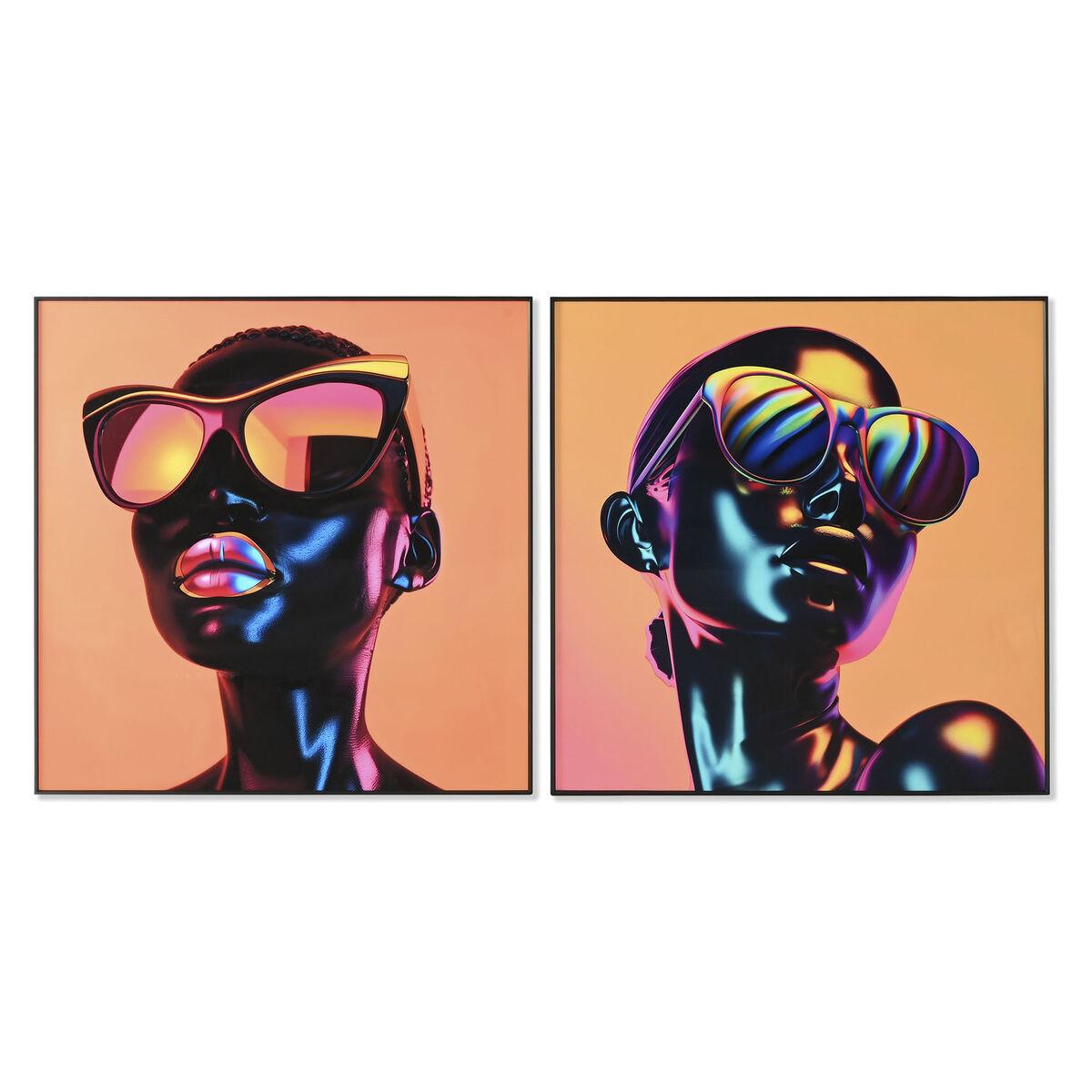 Malerisæt - Orange chica, 80 × 80 cm (2 stk)