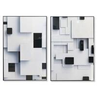 Maleri Home ESPRIT Hvid Sort Abstrakt Moderne 80 x 3,5 x 120 cm (2 enheder)