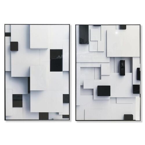 Maleri Home ESPRIT Hvid Sort Abstrakt Moderne 80 x 3,5 x 120 cm (2 enheder)