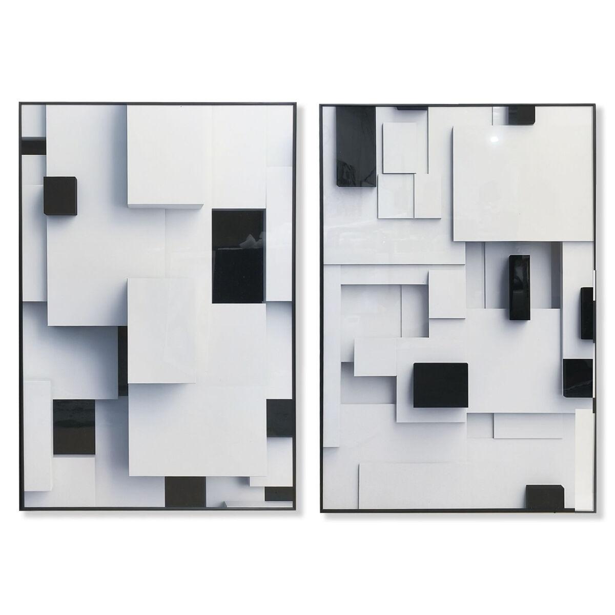 Maleri Home ESPRIT Hvid Sort Abstrakt Moderne 80 x 3,5 x 120 cm (2 enheder)