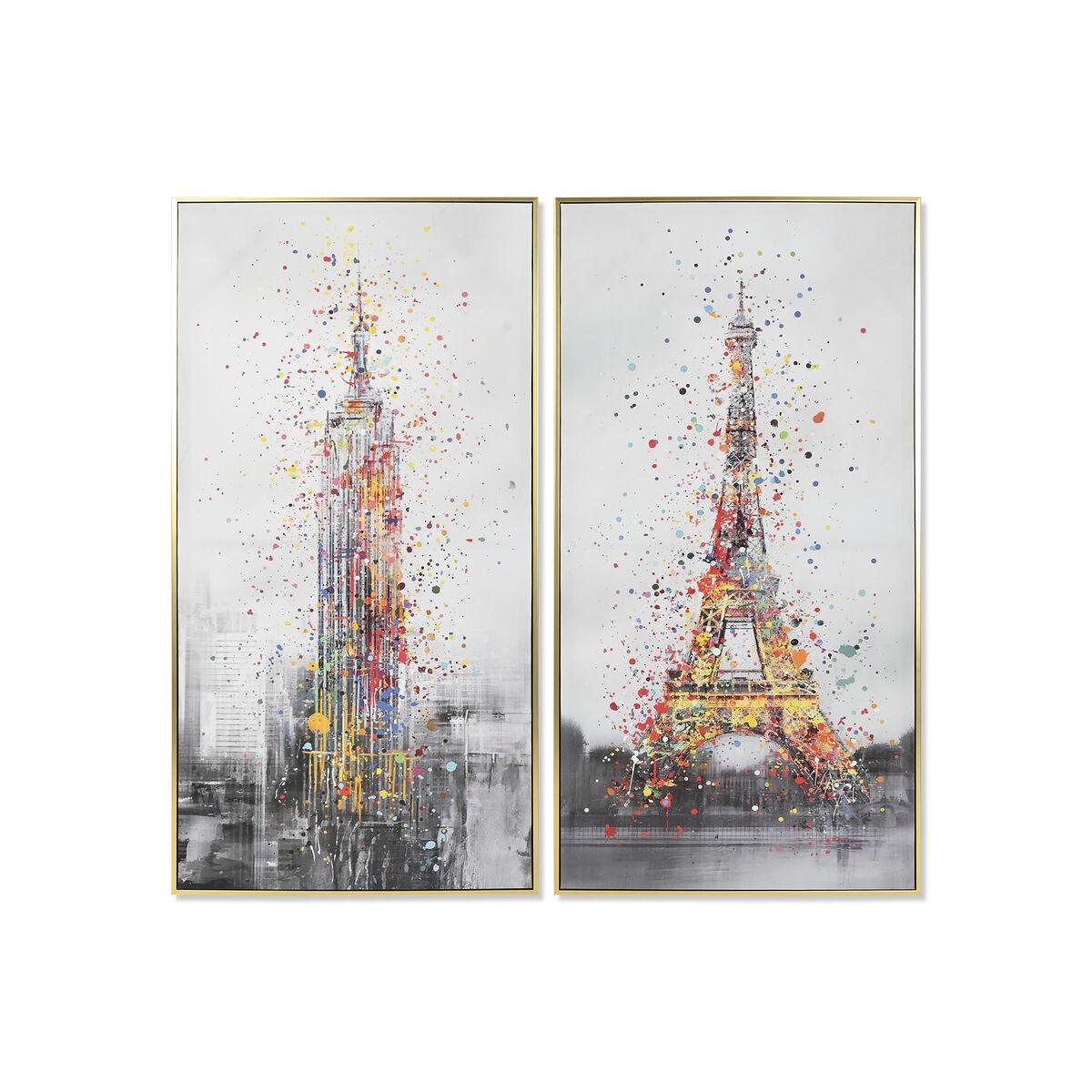 Lærredsmaleri - Paris & New York, 62,5 × 122,5 cm