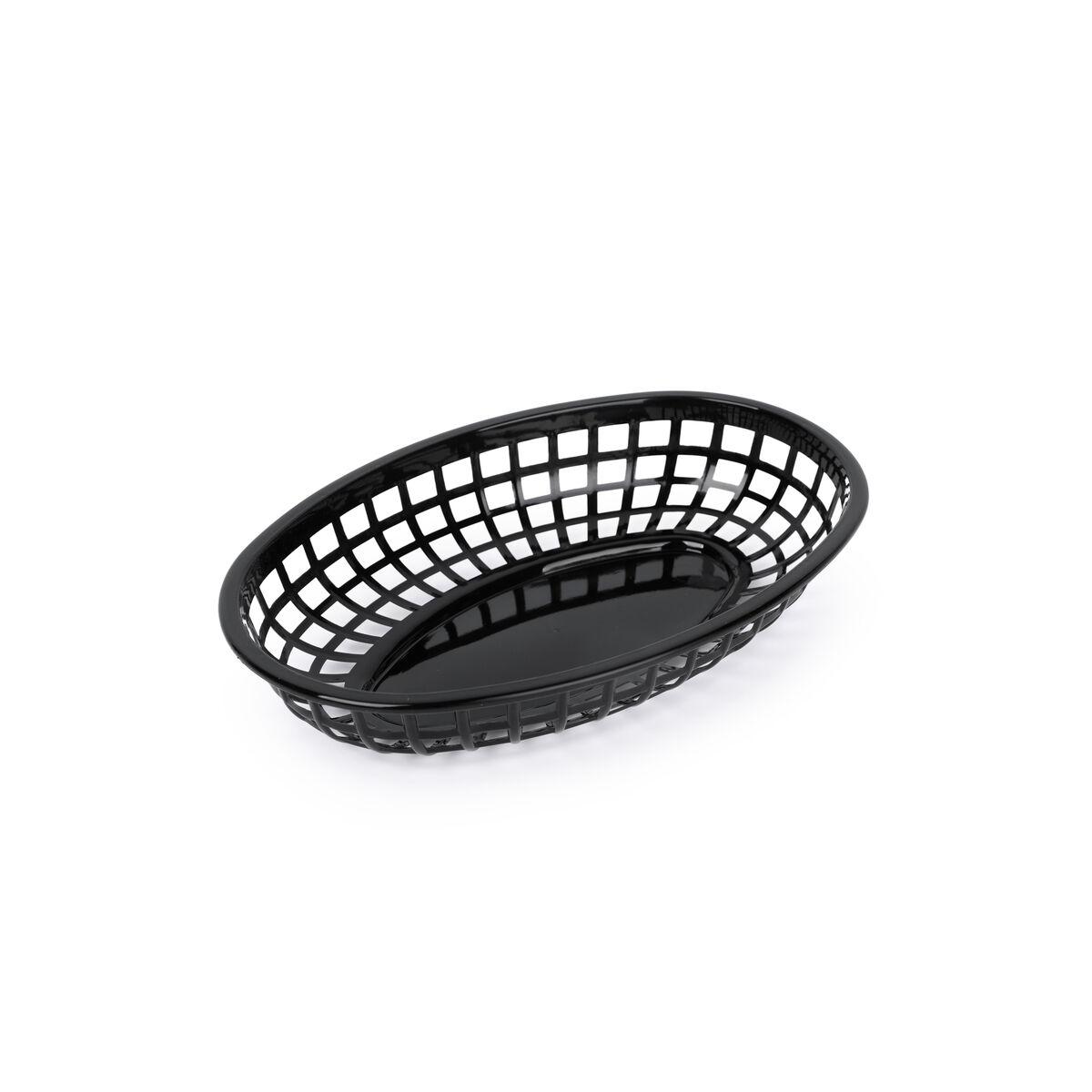 Brødkurv Sort Plastik Oval 24 x 15 x 4,5 cm (36 Enheder)