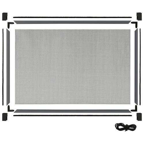 Udvideligt insektnet til vinduer (75-143)x50 cm antracitgrå