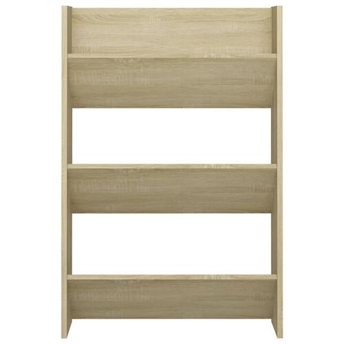 Væghængte skoskabe 2 stk. 60x18x90 cm spånplade sonoma-eg