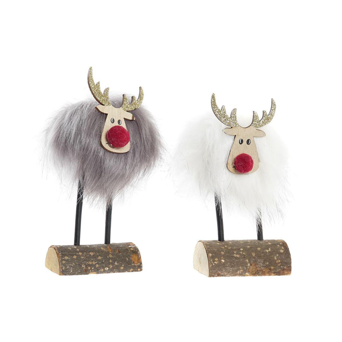 Julepynt - rensdyr i polyester, 2 stk. (7 × 5 × 16 cm)