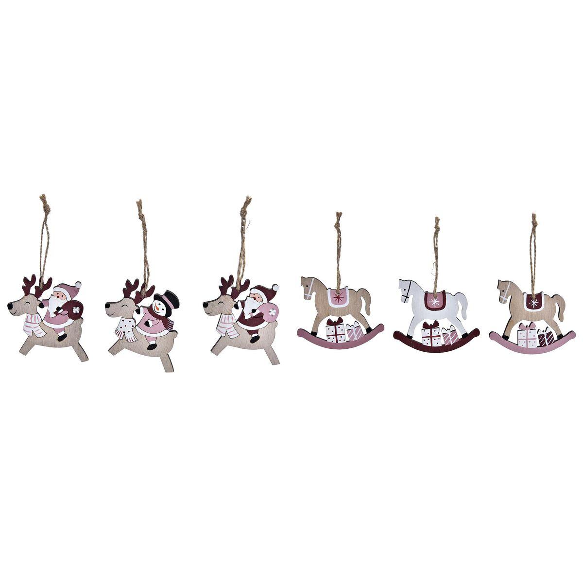 Juledekorationssæt i træ/MDF, 2 enheder (8 cm)