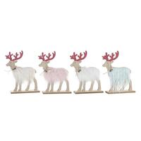 Julepynt DKD Home Decor Polyester MDF Rensdyr (23 x 5 x 16 cm) (4 enheder)