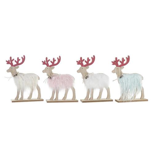 Julepynt DKD Home Decor Polyester MDF Rensdyr (23 x 5 x 16 cm) (4 enheder)