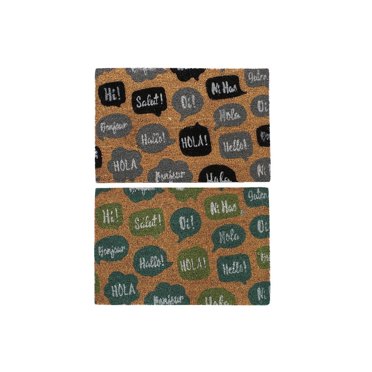 Dørmåtte i kokos og gummi, 2 stk. - 60 × 40 cm