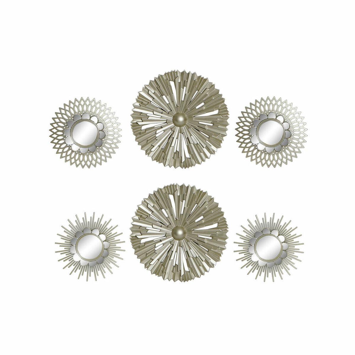 Vægspejle - sæt á 2, polypropylen, gyldne (35 × 3,5 × 35 cm)