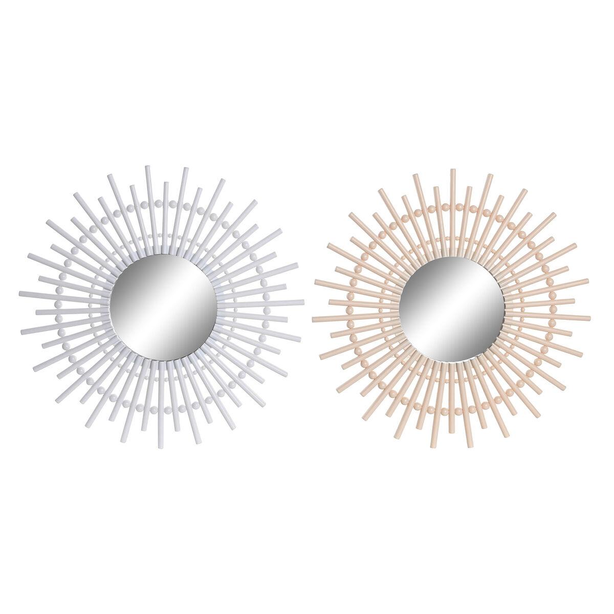Vægspejl Scandi, krystal & polypropylen, natur/hvid, 50 cm - 2 stk.