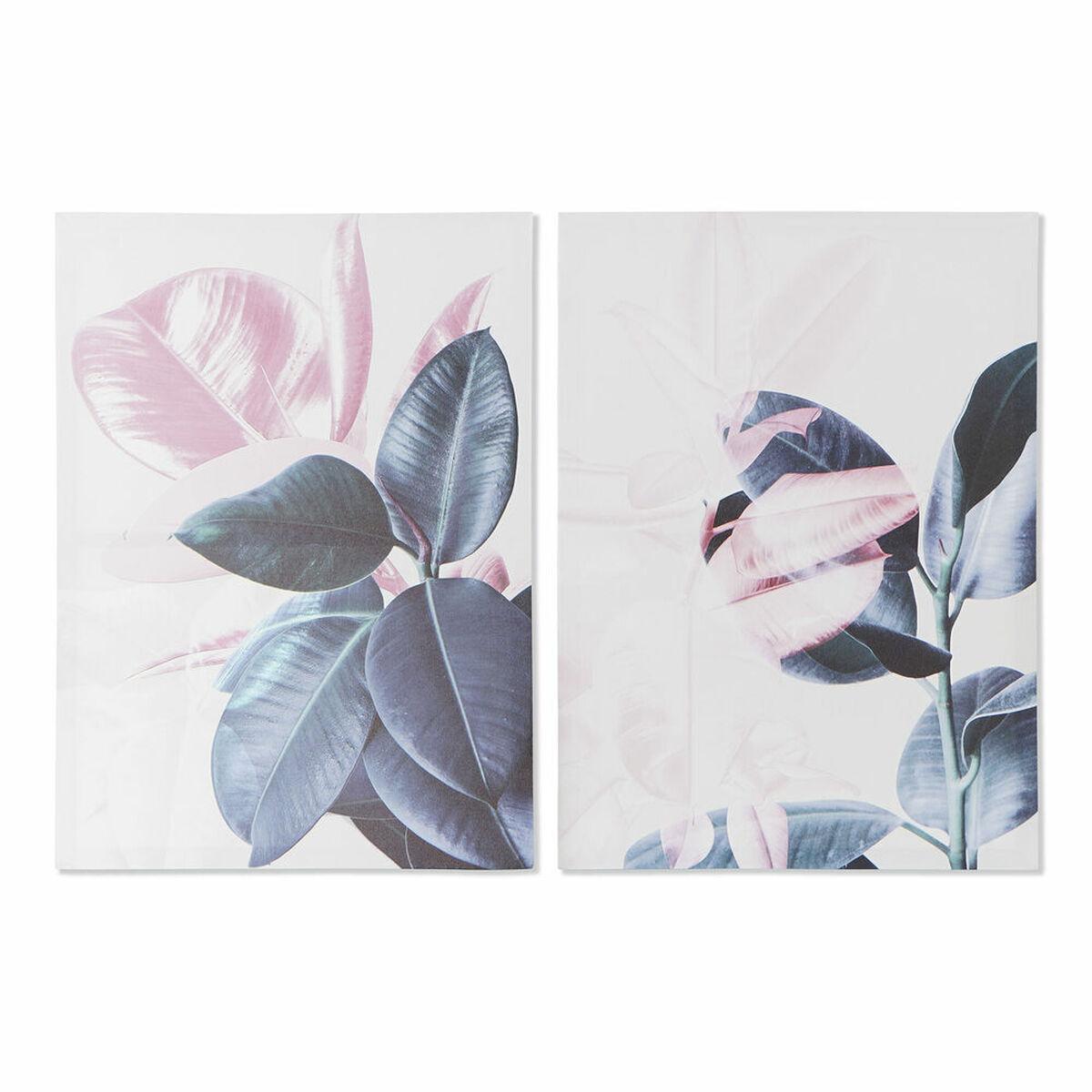 Lærredsmaleri - tropisk blad, 50 × 70 cm