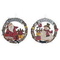 Julepynt DKD Home Decor Træ Tov Julemanden (2 stk) (31 x 4 x 30 cm)