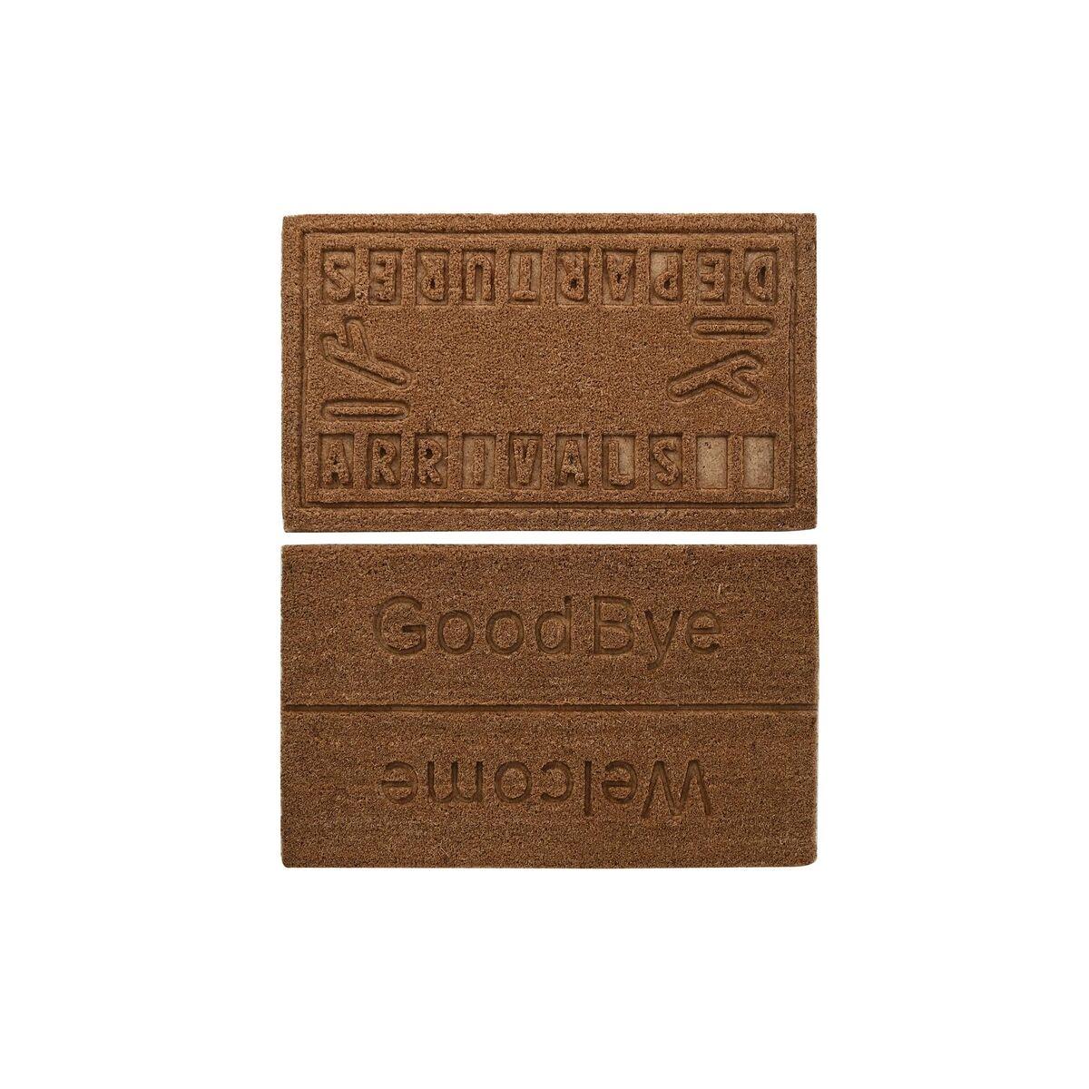 Dørmåtte - brun kokos/gummi, 75 × 45 cm (2 stk.)