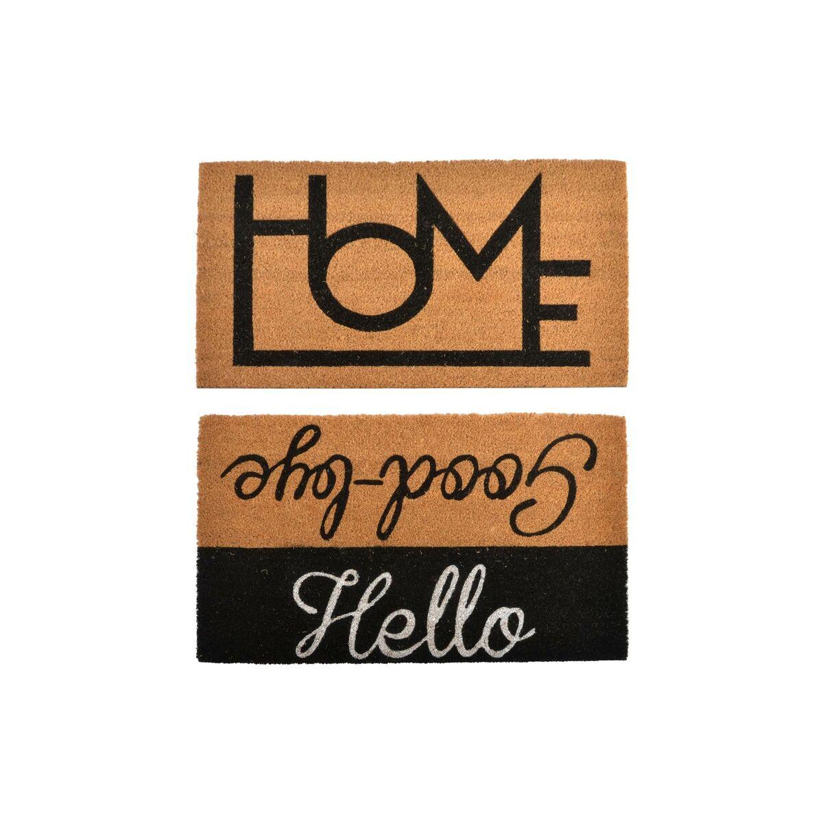 Dørmåtte sæt - Sort/Brun gummi, 75 × 45 × 1,5 cm (2 stk.)