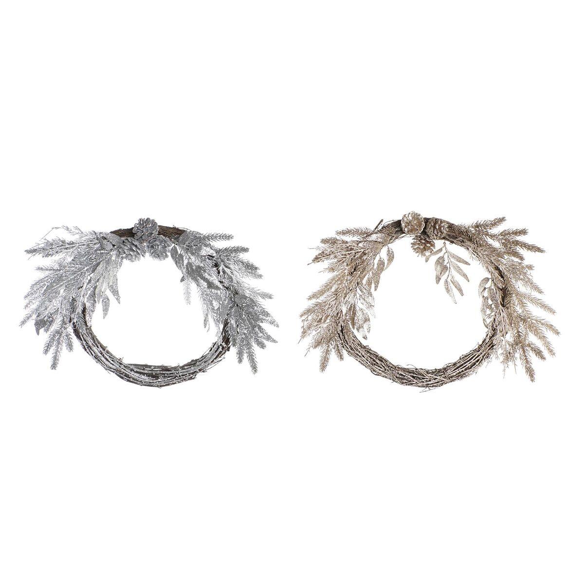 Adventskrans - metal og polyester, 50 × 6 × 40 cm (2 enheder)