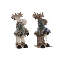 Dekorativ figur DKD Home Decor Jul Rensdyr Natur polystyren (15 x 16 x 35 cm) (2 enheder)