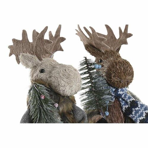 Dekorativ figur DKD Home Decor Jul Rensdyr Natur polystyren (15 x 16 x 35 cm) (2 enheder)