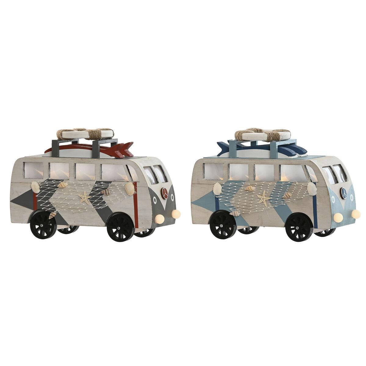 Dekorativ figur med LED - Blå/Hvid/Terrakotta, 22 × 7 × 14 cm (2 stk.)