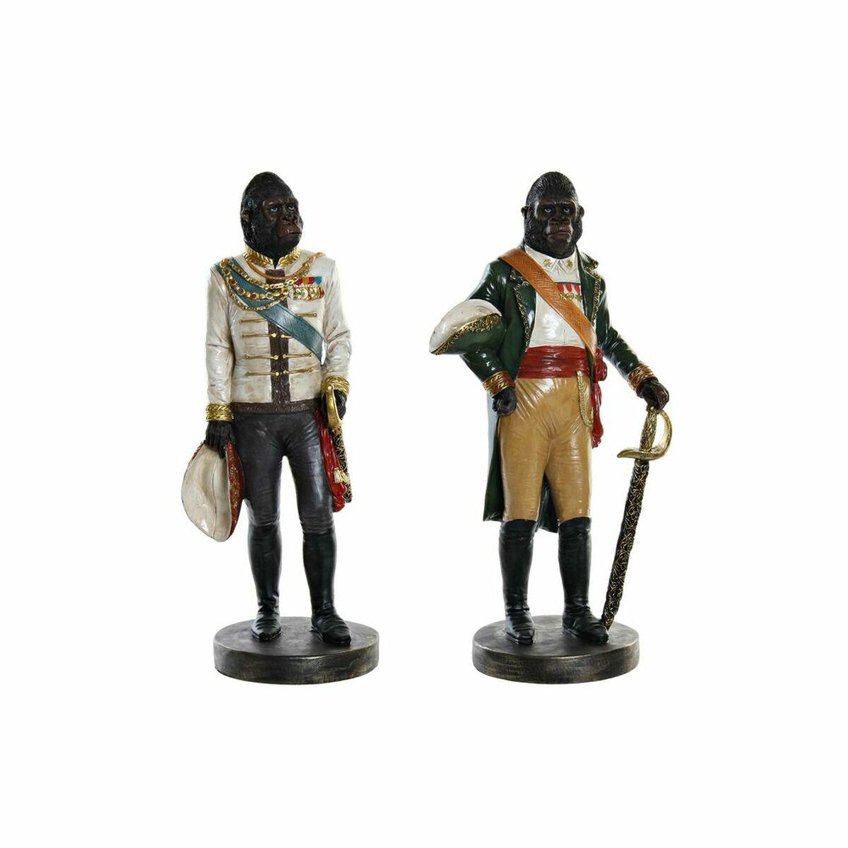 Dekorativ figur - Gorilla i harpiks, 2 stk. (15,5 × 13,5 × 40,5 cm)