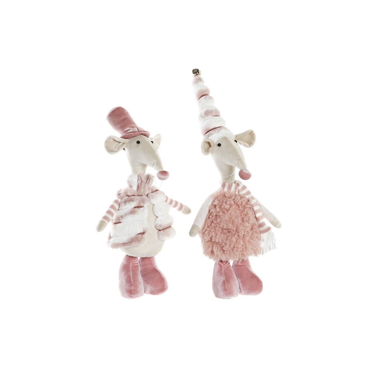 Dekorativ figur - Pink mus, 16 × 11 × 55 cm (sæt med 2)